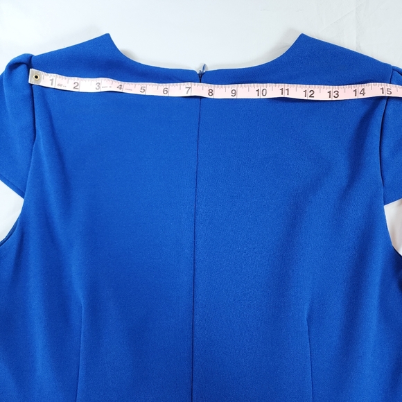 Betsey Johnson Royal Blue Sheath Midi Dress Cap Sleeves Size 14 - Picture 7 of 16